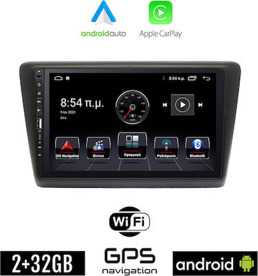 Kirosiwa Car Audio System for Skoda Rapid 2014 (Bluetooth/USB/WiFi/GPS/Apple-Carplay/Android-Auto) with Touch Screen 9"