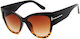 Techsuit Sunglasses 9778 Women Pc Frame Lens Cat Eye Black Leopard Brown