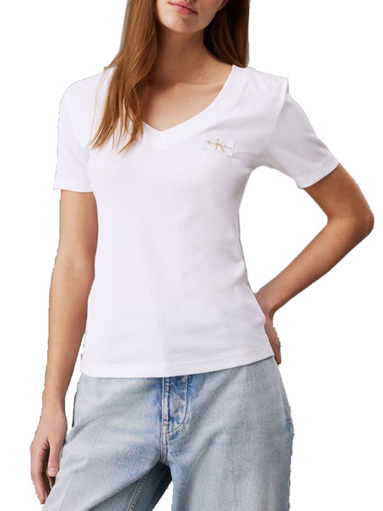 Calvin Klein Women's T-shirt with V Neckline Br...