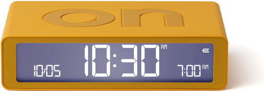 Lexon Flip Classic Tischuhr Digital LCD Kunststoff mit Wecker Gelb