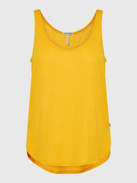 Funky Buddha Women's Athletic Blouse Sleeveless Yellow