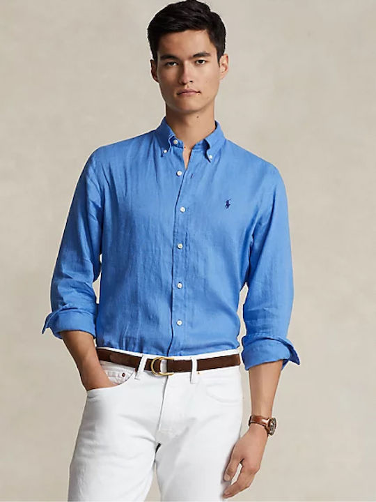 Ralph Lauren Men's Shirt Linen Blue