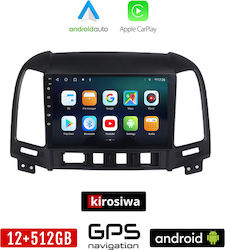 Kirosiwa Car-Audiosystem für Hyundai Santa Fe 2006-2013 (Bluetooth/USB/AUX/WiFi/GPS/Apple-Carplay/Android-Auto) mit Touchscreen 9"