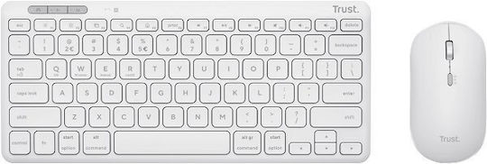 Trust Lyra Compact Set ECO Fără fir Bluetooth Set tastatură și mouse Engleză US Alb