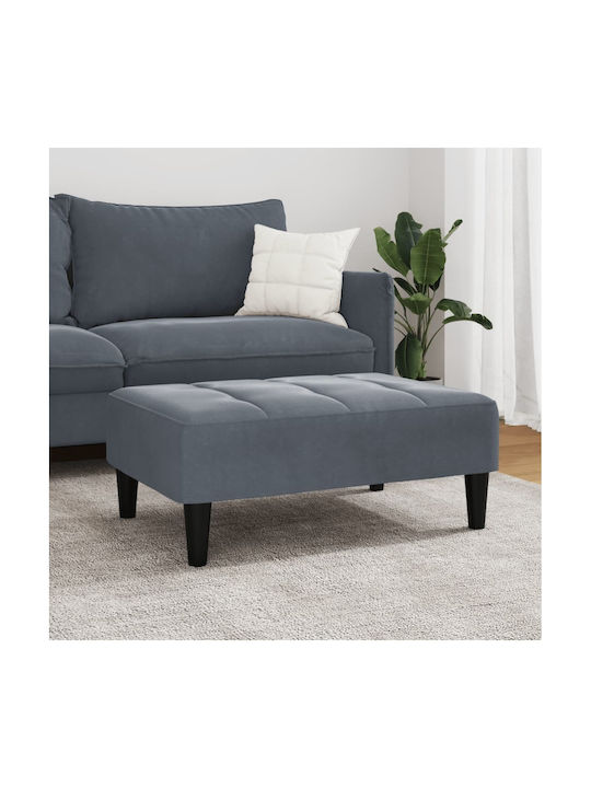 Stool Footstool Upholstered with Velvet Dark Gr...