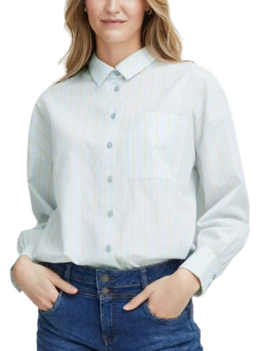 Fransa Women's Striped Long Sleeve Shirt