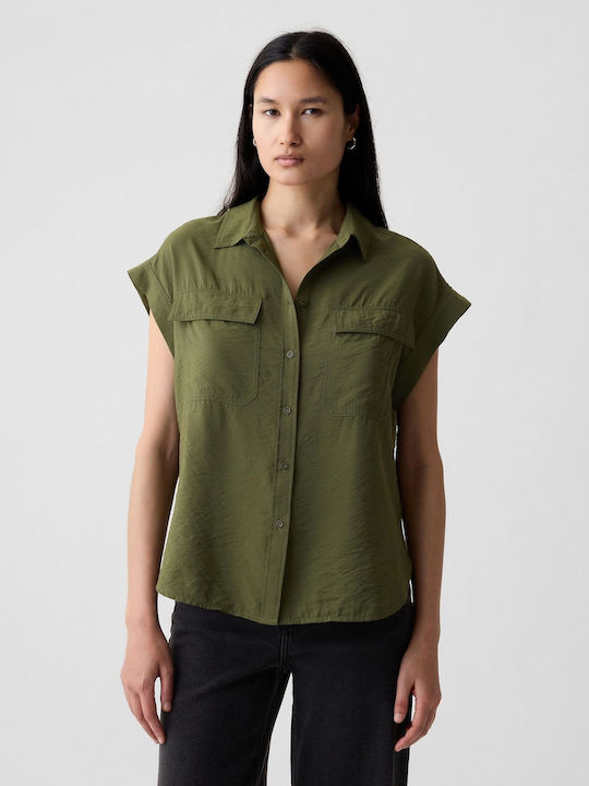 GAP Women's Short Sleeve Shirt Green