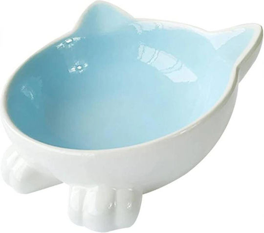 Denik Pets Ceramică Bol Mâncare pentru Câine & Pisică 14cm în Culoare Albastru