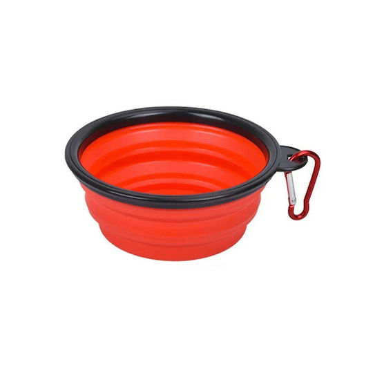 Plastic Bol Mâncare pentru Câine 300ml în Culoare Roșu