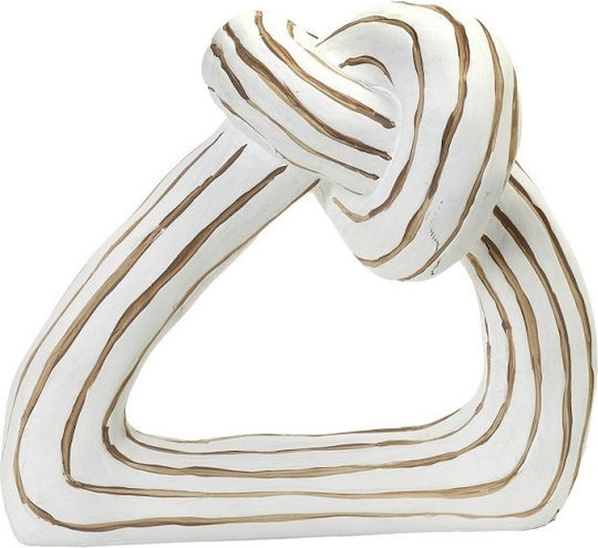 S Sculpture Polyresin White 23.5x12.5x21.5cm