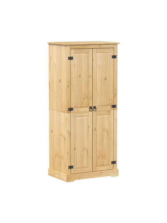 Double Door Wardrobe Corona Solid pine wood 76x50x170cm