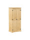 Double Door Wardrobe Corona Solid pine wood 76x50x170cm