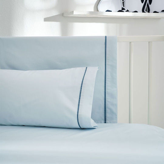 Vesta Home Baby Sheets Light Blue Fitted Set 120x160cm