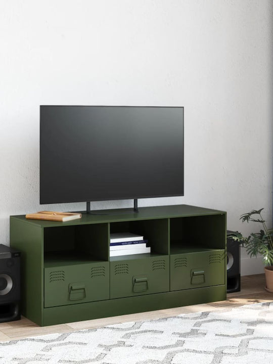 vidaXL TV-Ständer Metall Grün-Limette M99xT39xH...