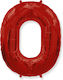 Luftballon Folie Jumbo Zahl 0 Rot Form 90cm