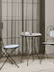 Scaun de exterior Metalic Albastru 2buc 38x45.5x89.5cm