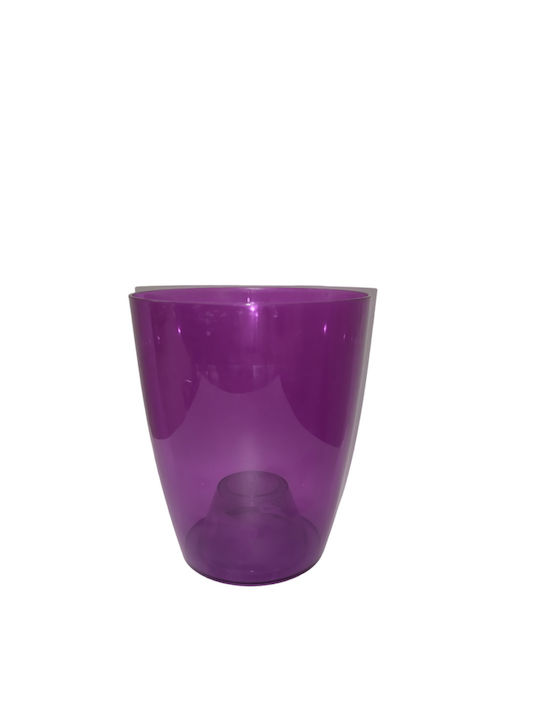 Topf Kunststoff Transparent Dark Violet 15x15cm.