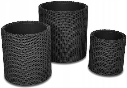 Keter Set 3 Blumentöpfe Kunststoff Anthracite Keter Set 3 Blumentöpfe Kunststoff Anthracite