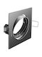 Gtv Square Recessed Spot with Socket GU10 Black 1pcs
