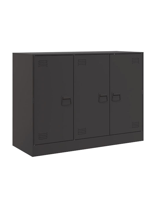 Office Storage Metal Cabinet Black L99xW39xH73cm