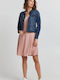 Women's Long Jean Jacket for Spring or Autumn Dark Blue