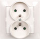 Ospel Impresja Double Walled Power Socket with Ecru Lid