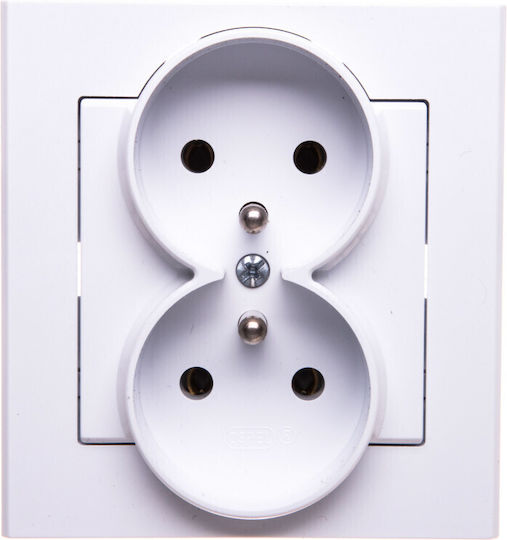 Ospel Sonata Double Walled Power Socket White