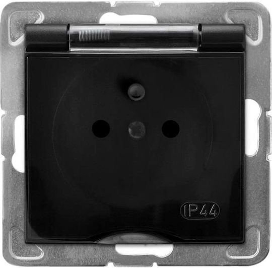 Ospel Impresja Single Walled Power Socket Waterproof with Lid Transparent