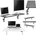 Mozos Suport Birou pentru 2 Monitoare până la 32" Gri (CLAMP-DUAL-RISER)