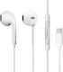 Treqa EP-8804 In-ear Handsfree Headphones with Connector USB-C White