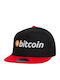 Beechfield Παιδικό Καπέλο Jockey Υφασμάτινο Bitcoin Crypto Μαύρο
