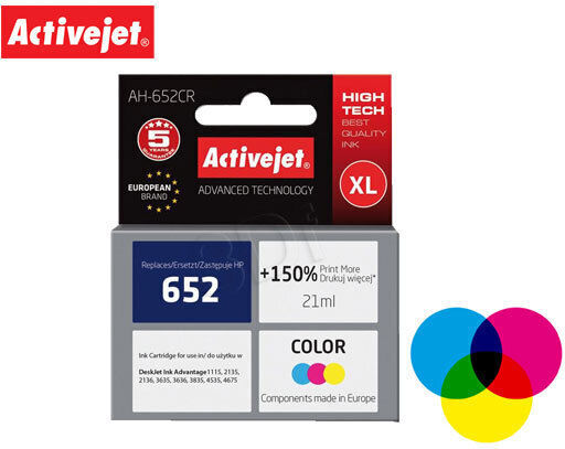 652xl Συμβατό Μελάνι Εκτυπωτή InkJet HP HP 652XL 21ml Πολλαπλό (Color) 1τμχ