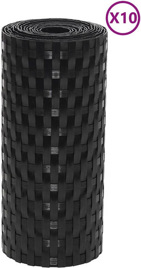Vidaxl Διαχωριστικά Βεράντας 10 Τεμ Καφέ&μαύρο 255x19 Εκ Συνθ Ρατάν Μαύρο