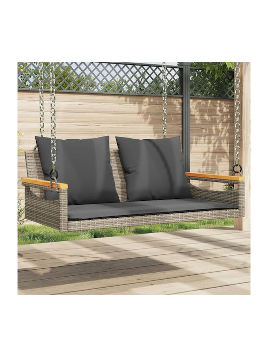 Rattan Swing Gray with 110kg Maximum Weight Capacity L109xW62xH40cm