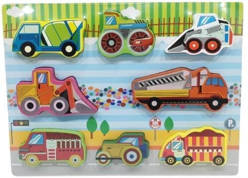 Wooden Kids Peg Puzzle Vehicles for 3+ years+ Years 8pcs