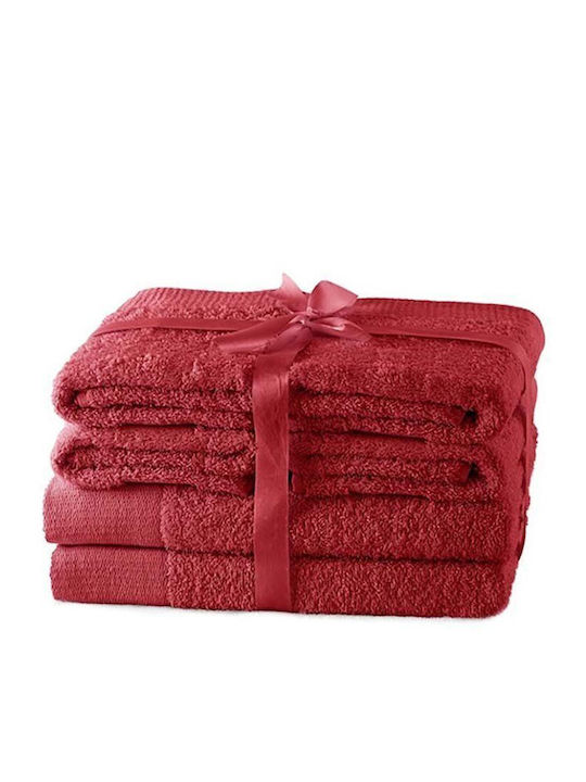 Inne 6pc Bath Towel Set Red