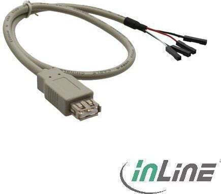 InLine USB 2.0 Cable USB-A male - USB-B male Γκρι 0.4m 33440L
