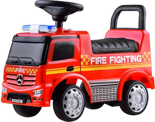 Jokomisiada Mercedes Vehicle Fire Brigade Mașină Ride On Pentru 12+ Luni Roșie