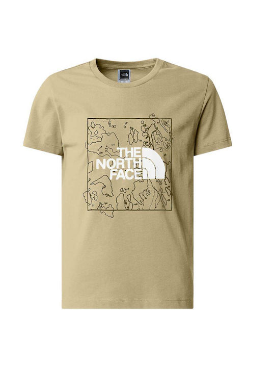 Nf0a877wyro North Face Jungen Neues Kurzarm-Graphik-T-Shirt in Beige