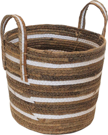 Mod8 Decorative Basket Wicker with Handles Beige 30x30x25.5cm