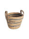Mod8 Dekorativer Korb Korbweide mit Griffen Natural/Black Striped 25x25x27.5cm