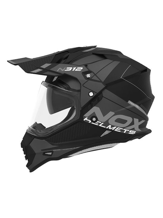 Nox N312 Drone Motocross Helmet with Sun Visor ECE 22.06 Titanium / Black Matt