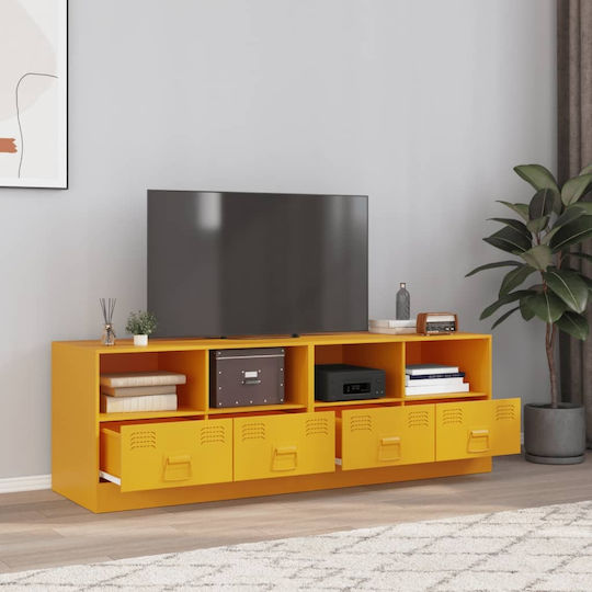 Шкаф за телевизор Метален Mustard Yellow Д134xШ39xВ44см