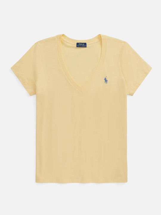 Ralph Lauren Women's T-shirt with V Neck Yellow