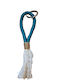 Breloc grecesc handmade din macrame albastru, 13cm