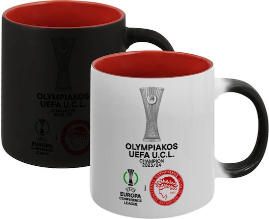 Koupakoupa Olympiacos Uefa Europa Conference League Champion 2023/24 Heat Change Mug Ceramic Red 330ml