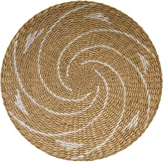 Mod8 Wall Decor Plate White Made of Wicker Material 50x50cm