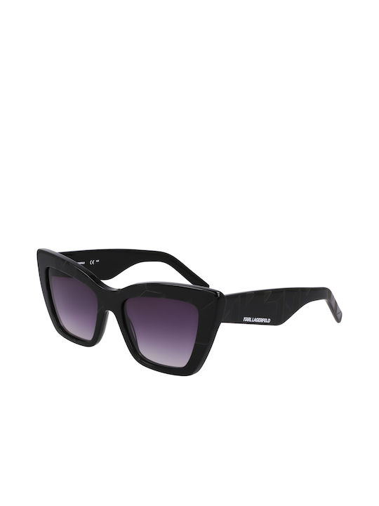 Karl Lagerfeld De damă Ochelari de soare cu Negru Din plastic Cadru și Violet Ochelari de soare Lentilă