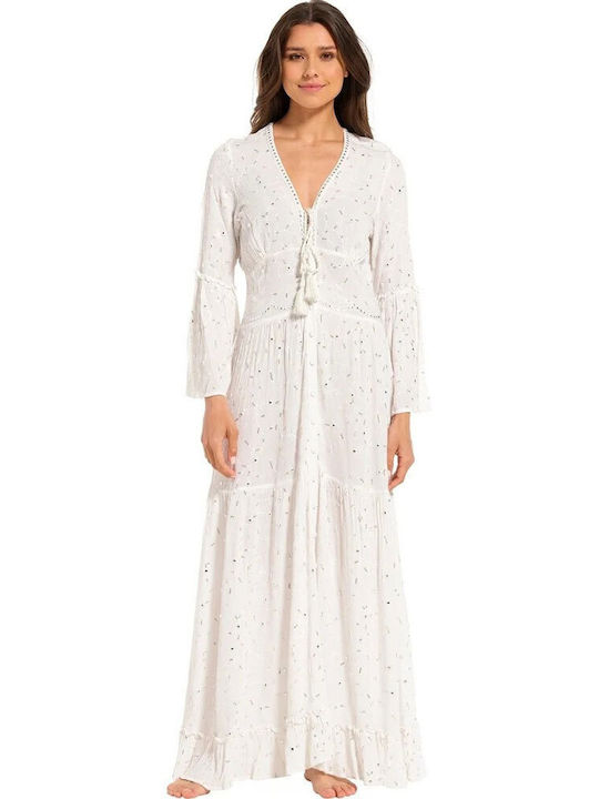 Pastunette Women's Maxi Dress Beachwear WHITE