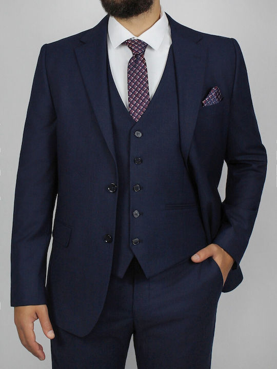 La Pupa Men's Suit with Vest BLUE